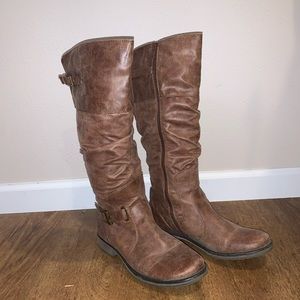 BearTrap tall brown boots.